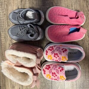 Stylish Kids Shoes Set - Pink, Gray, and Floral